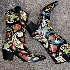 🔥🔥🔥🔥Colorful Paisley Women's Rubber Rain  Boots 6